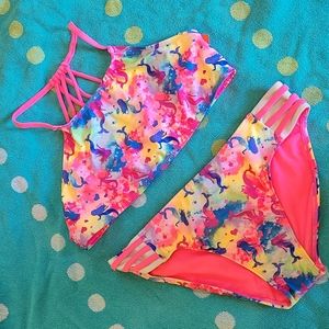 Girls new with tag size XXL 18 two piece swimsuit!